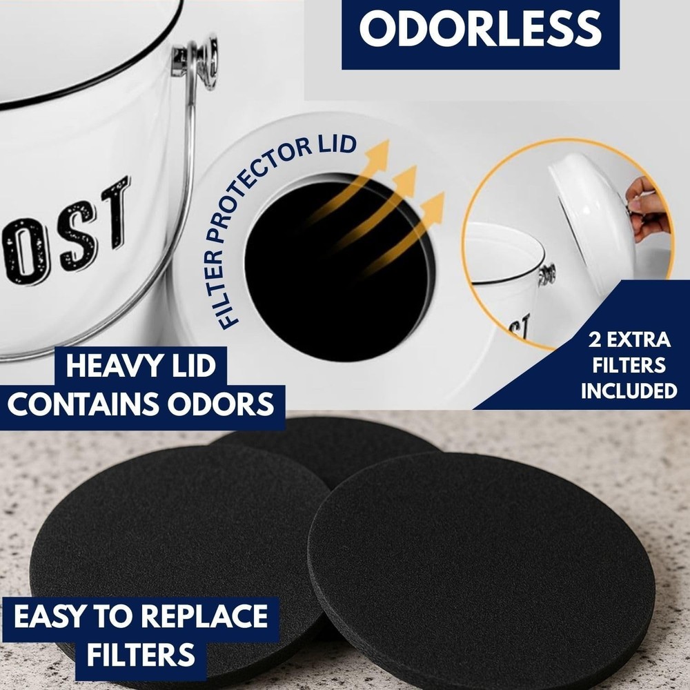 Rust-Proof Countertop Compost Bin - 1.3 Gal