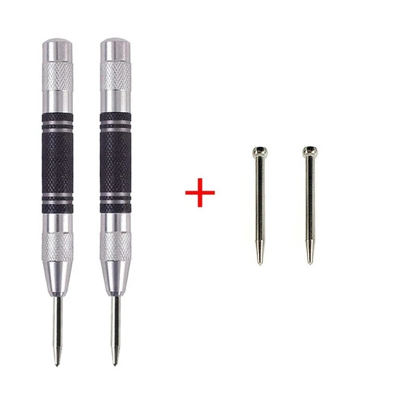 2 Super Strong Automatic Centre Punch Adjustable Spring Loaded Metal Drill TooL