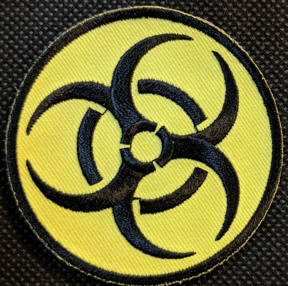 Biohazard Symbol Black and Yellow Embroidered Patch
