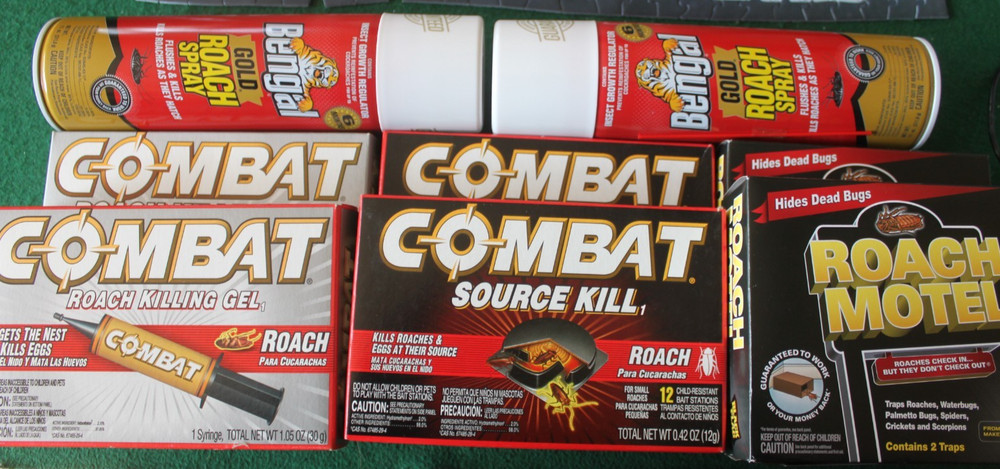8 Roach Killing Items, Bengal Gold, Black Flag Roach Motel, Combat Source Kill
