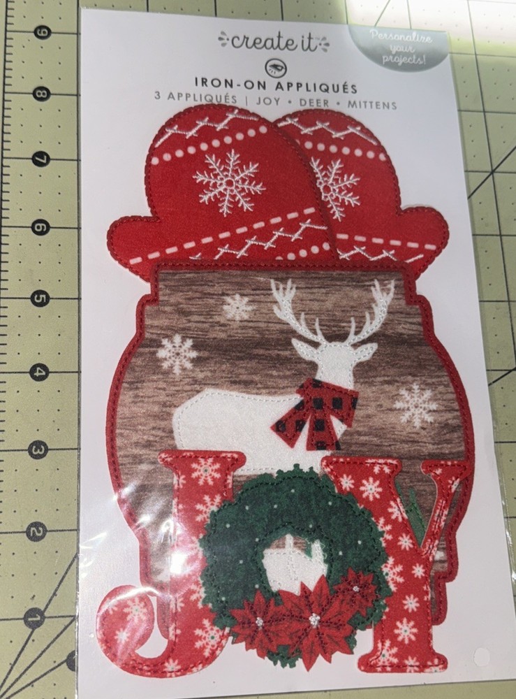 CREATE IT IRON-ON APPLIQUES Deer, Mittens & Joy