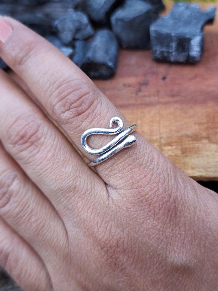 Sterling Silver Infinity Ring: Handmade Adjustable Open Band Promise Ring