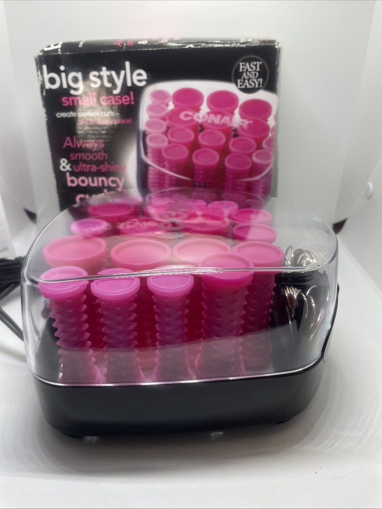 2016 Conair 20 Multi-Sized Rollers Big Style Small Case Pink Curlers