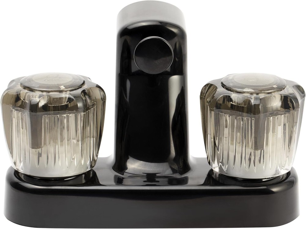 Smooth-Operating Black Diverter Faucet for RVs - Easy Install with Acrylic Knobs