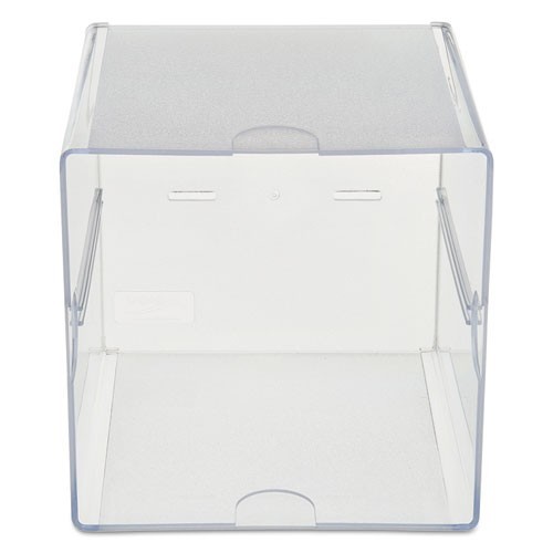 Deflecto Stackable Cube Organizer, 1 Compartment, 6 x 6 x 6, Plastic, Clear