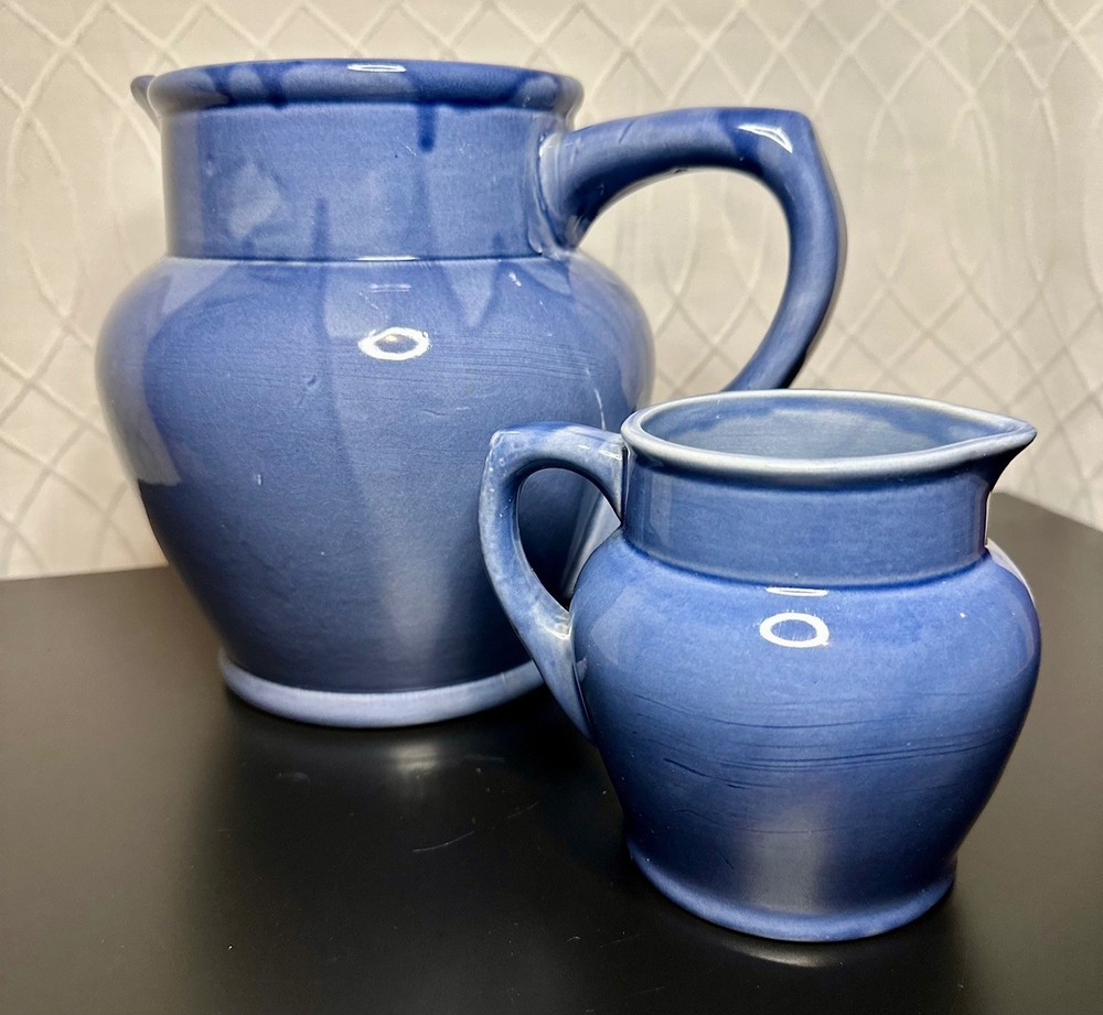 Garcia Blue Ceramic Pitcher & Creamer Set – Pottery Kitchenware