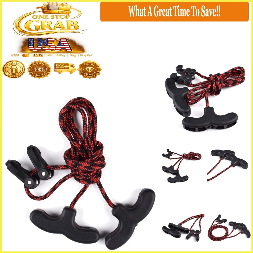 Crossbow Cocking Rope Device with Handles Black Red String Puller Tool