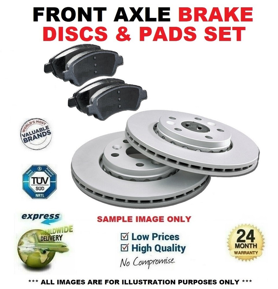 Front Axle BRAKE DISCS + BRAKE PADS for VW CADDY II Box 1.9D 1995-2004