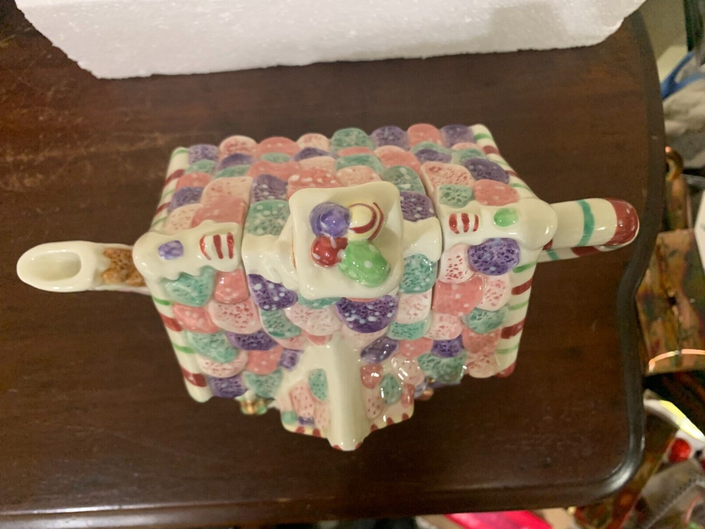 Fitz & Floyd Candy Lane Express Teapot NIB