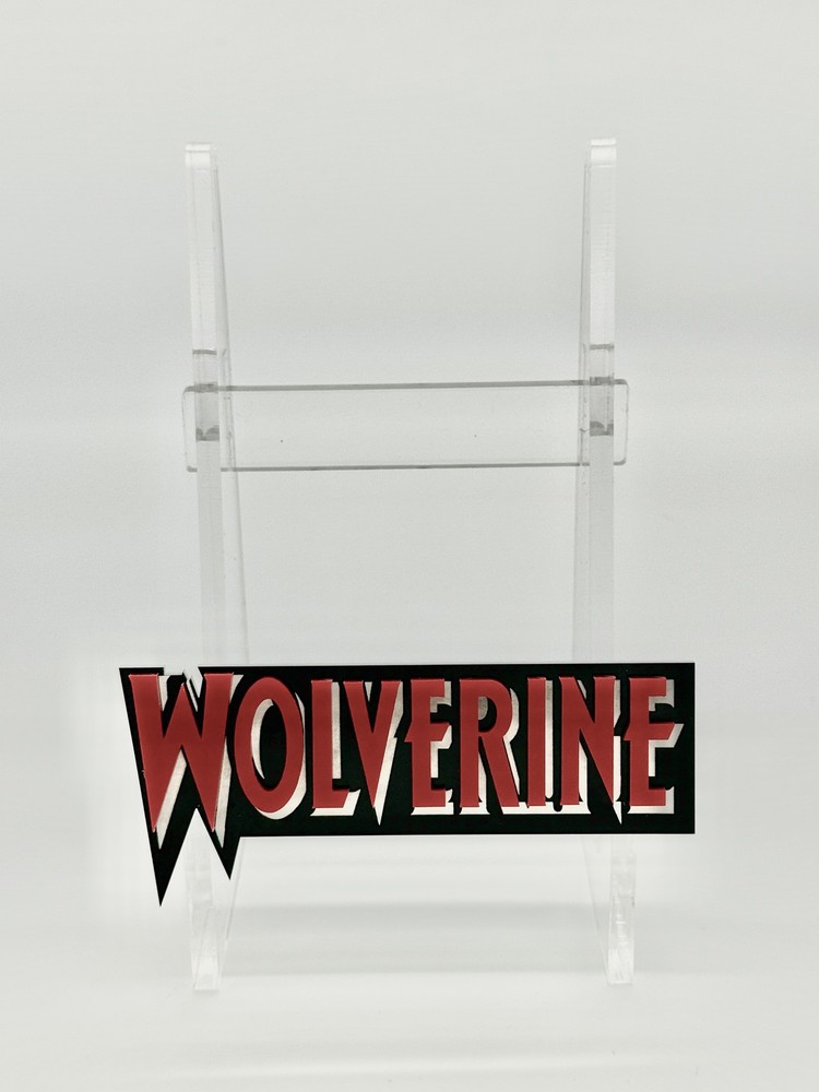 Custom Comic Book Stand - Wolverine (Red/Black/Engraved) Laser Cut/Not 3D Prnt