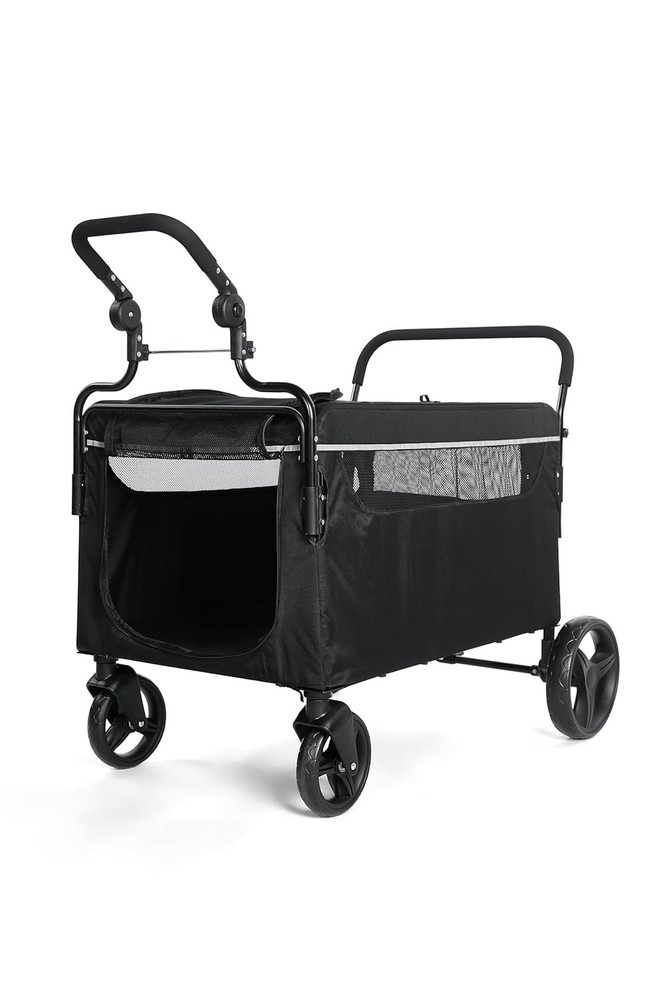 Large Dog Stroller Wagon 2-in-1 Push-Pull Pet Wagon Cart for Medium Dog Foldable