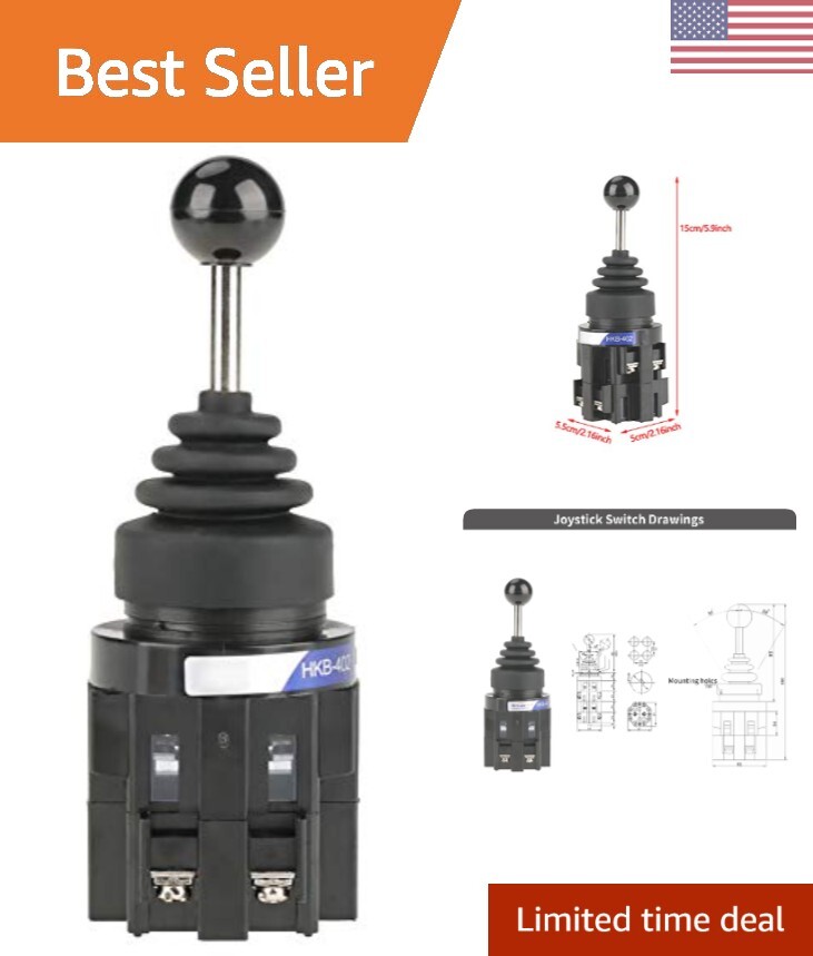 Industrial Control Joystick Switch - 4NO Contacts - Momentary - AC/DC Circuits