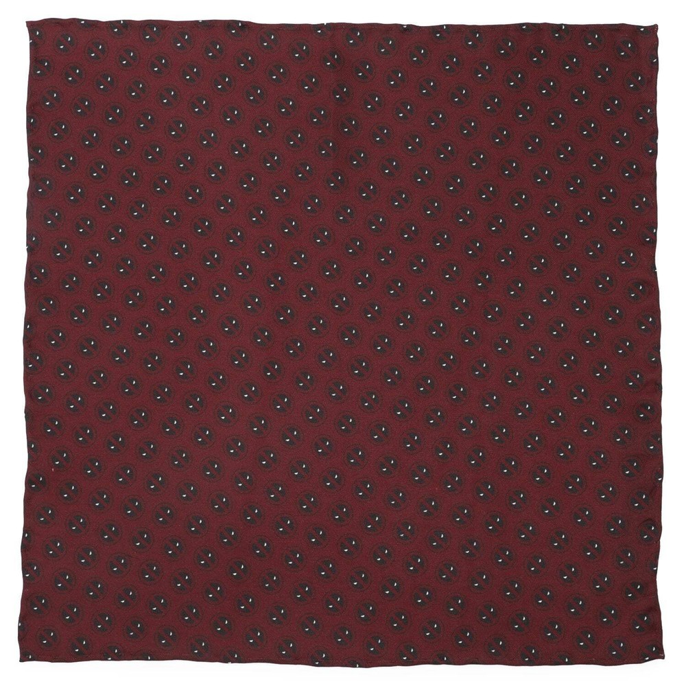Marvel Deadpool Red Mask Silk Pocket Square