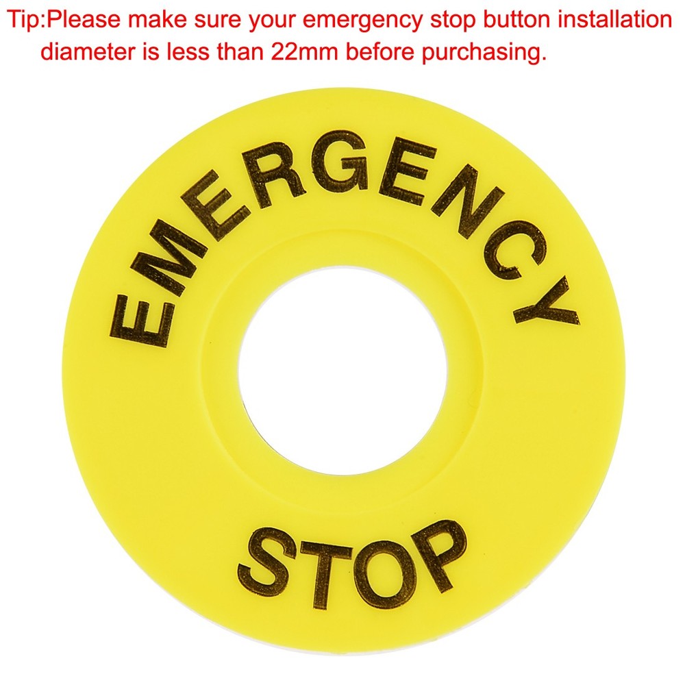 20Pcs 22mm Inner Diameter Emergency Stop Sign For Push Button Switch