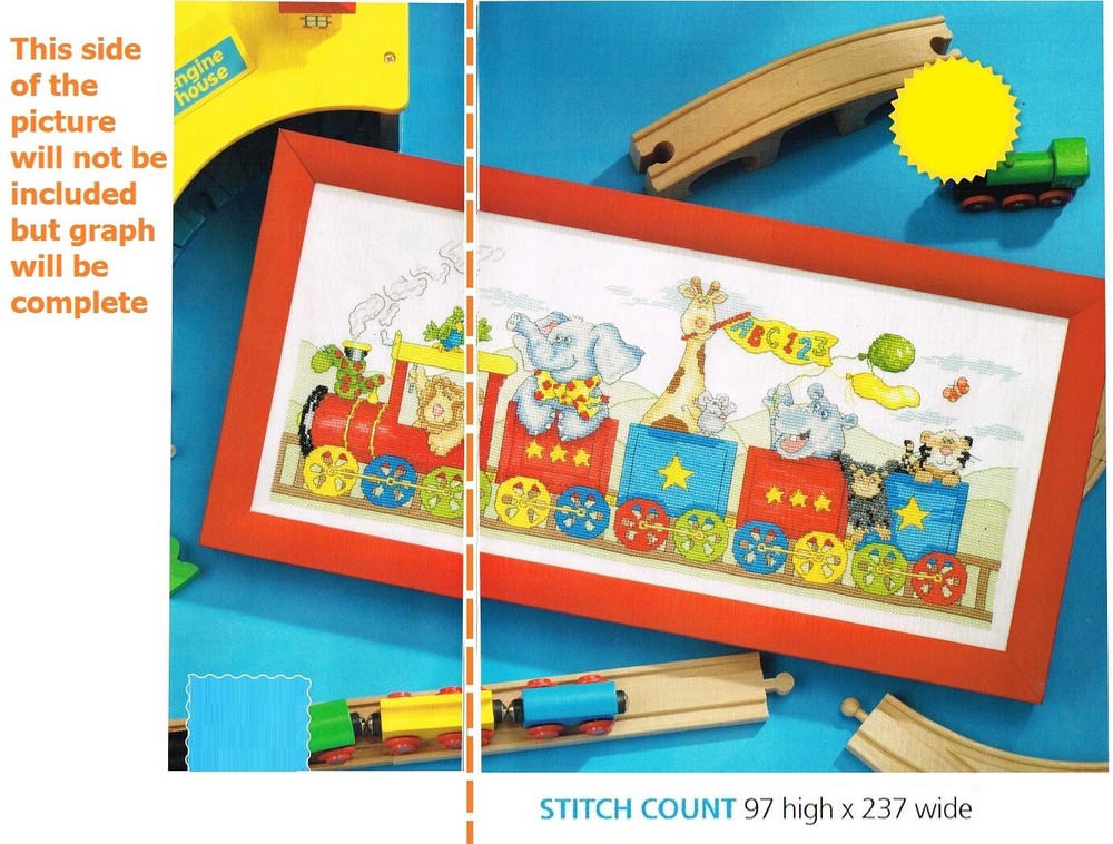 ANIMAL TRAIN   CROSS STITCH  PATTERN ONLY -  HH  B