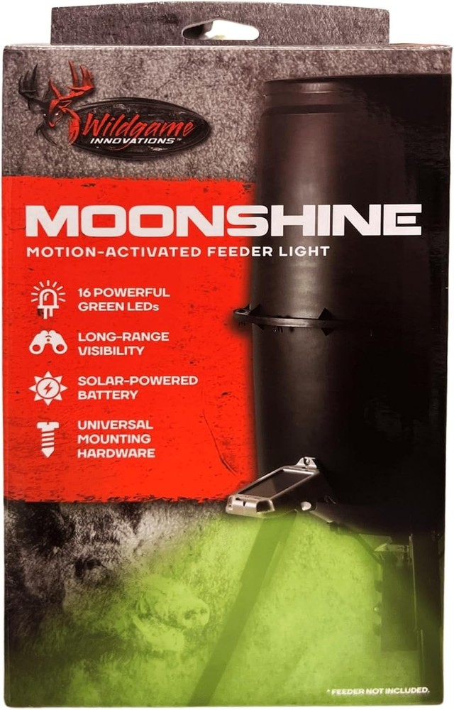 Night Hunting Green Light with Solar Panel - Motion Sensor Feeder Illuminator