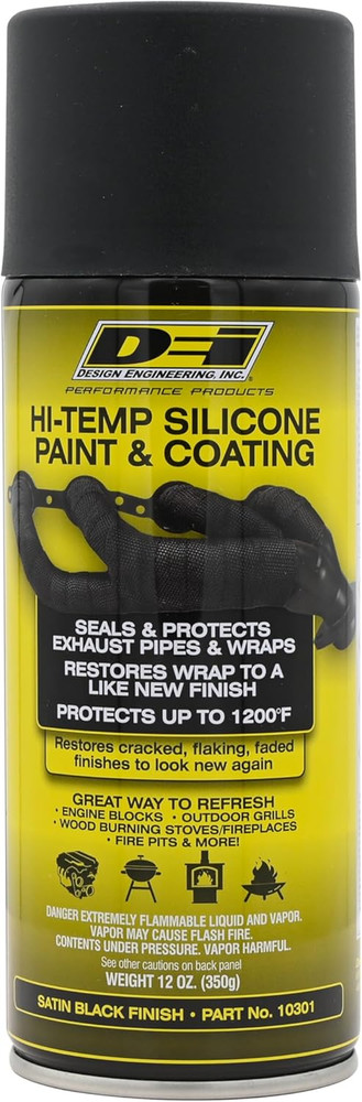 Design Engineering 010301 High-Temperature Silicone Coating Spray - Black, 1 CAN