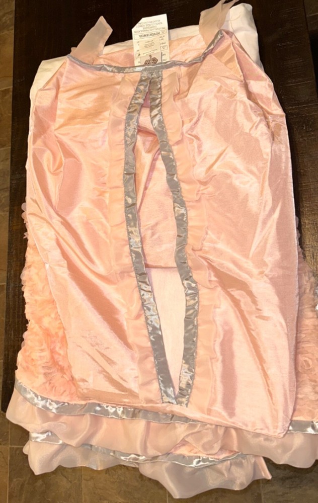 The Peanutshell Arianna Pink Crib DUST RUFFLE & DIAPER STACKER ONLY