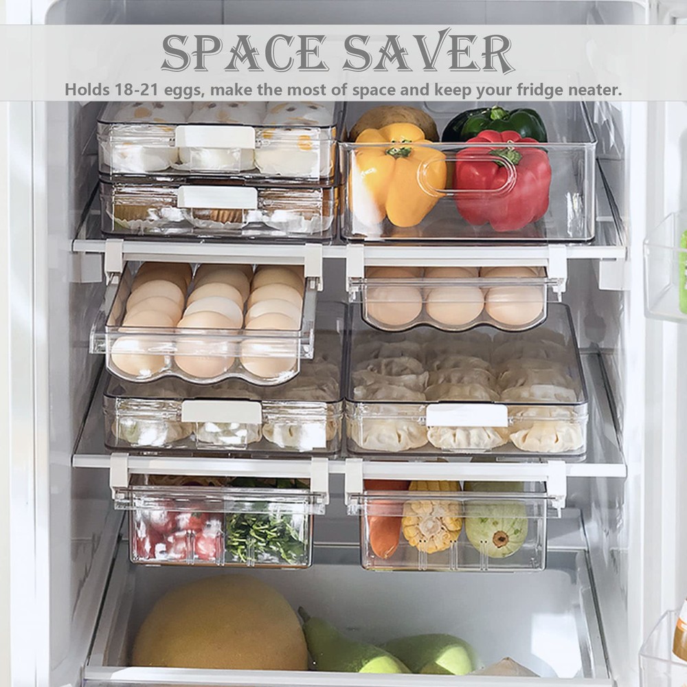 Refrigerator Organizer Bins Egg Holder Storage Container