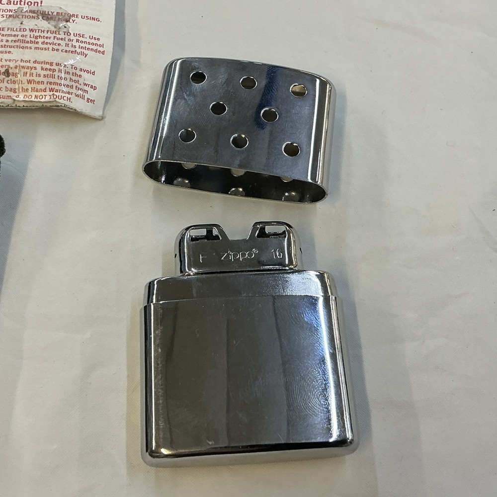 Zippo Chrome Refillable Hand Warmer With Drawstring Storage Bag
