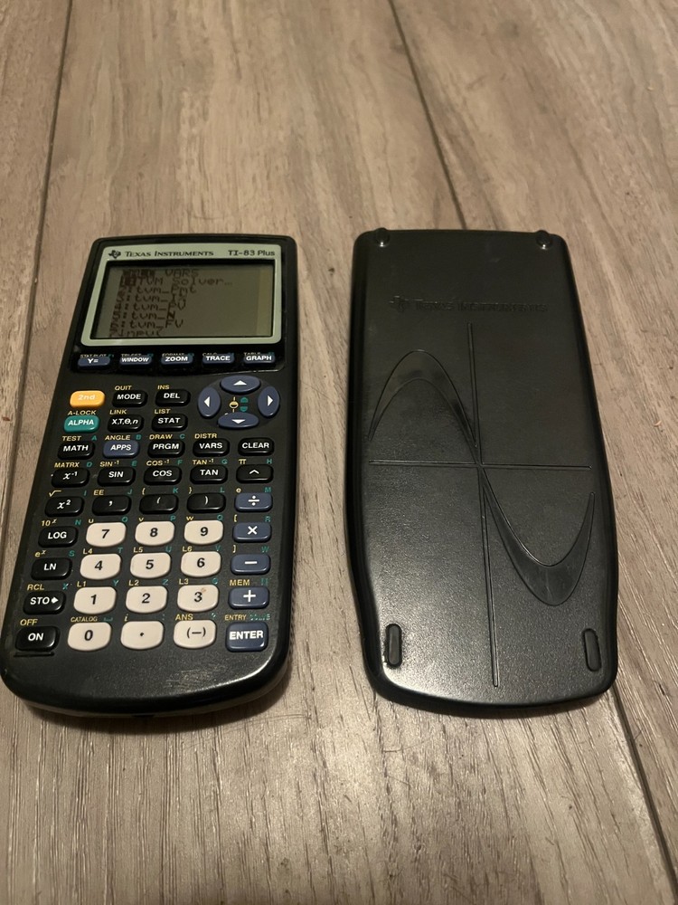 Texas Instruments TI-83 Plus Graphing Calculator With Cover (TESTED/WORKING)