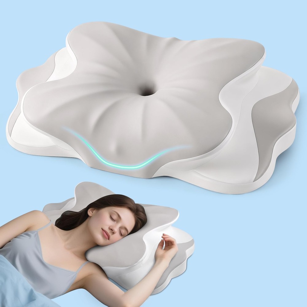 Cervical Neck Pillow - Support Pillows for Sleeping, Contour Memory Grey