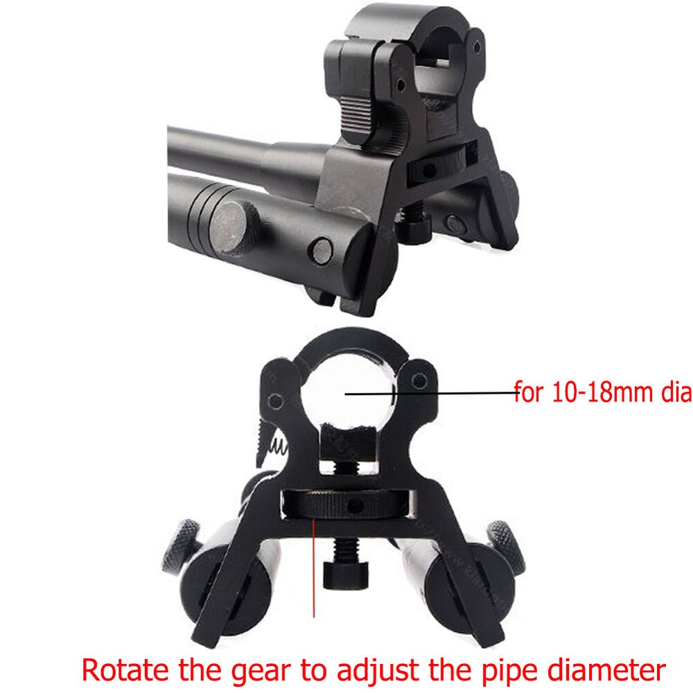 Clamp-on Barrel-Mount Folding Rifle Bipod 8"-10" Spring Return Rest for Shooting