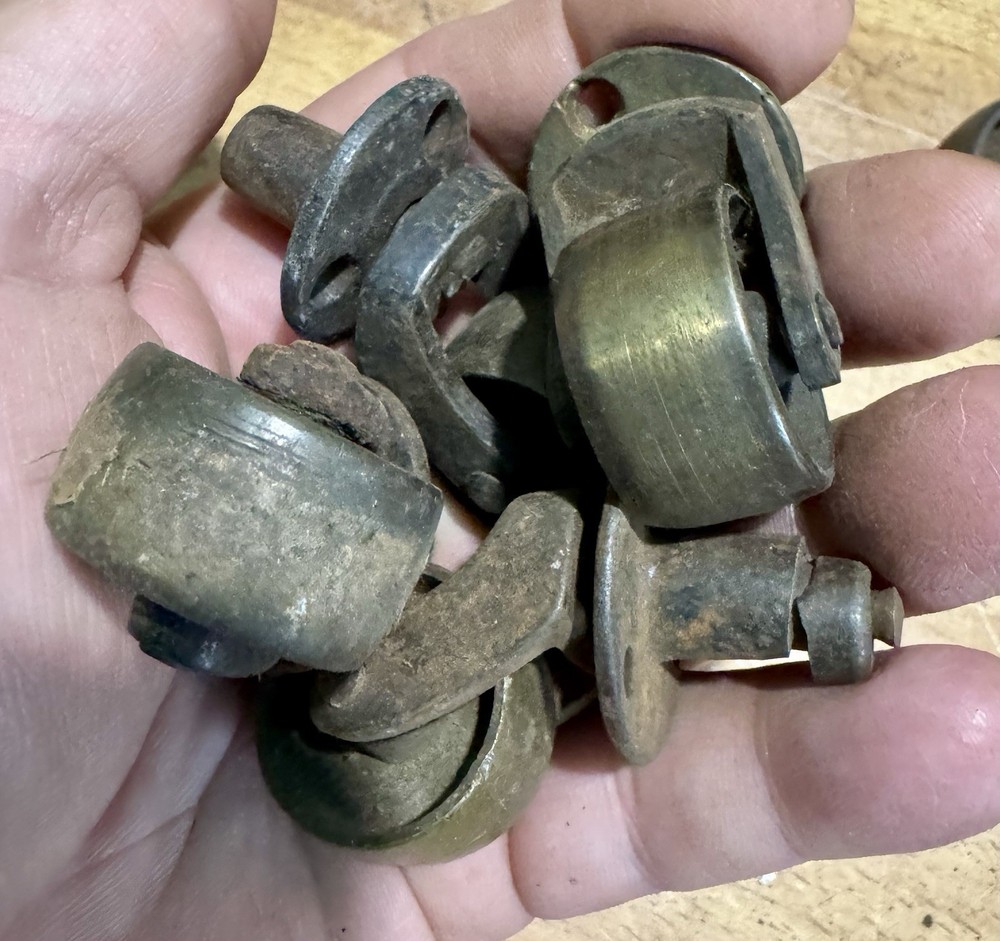 Antique Victorian Cast Iron Caster Wheels Lot