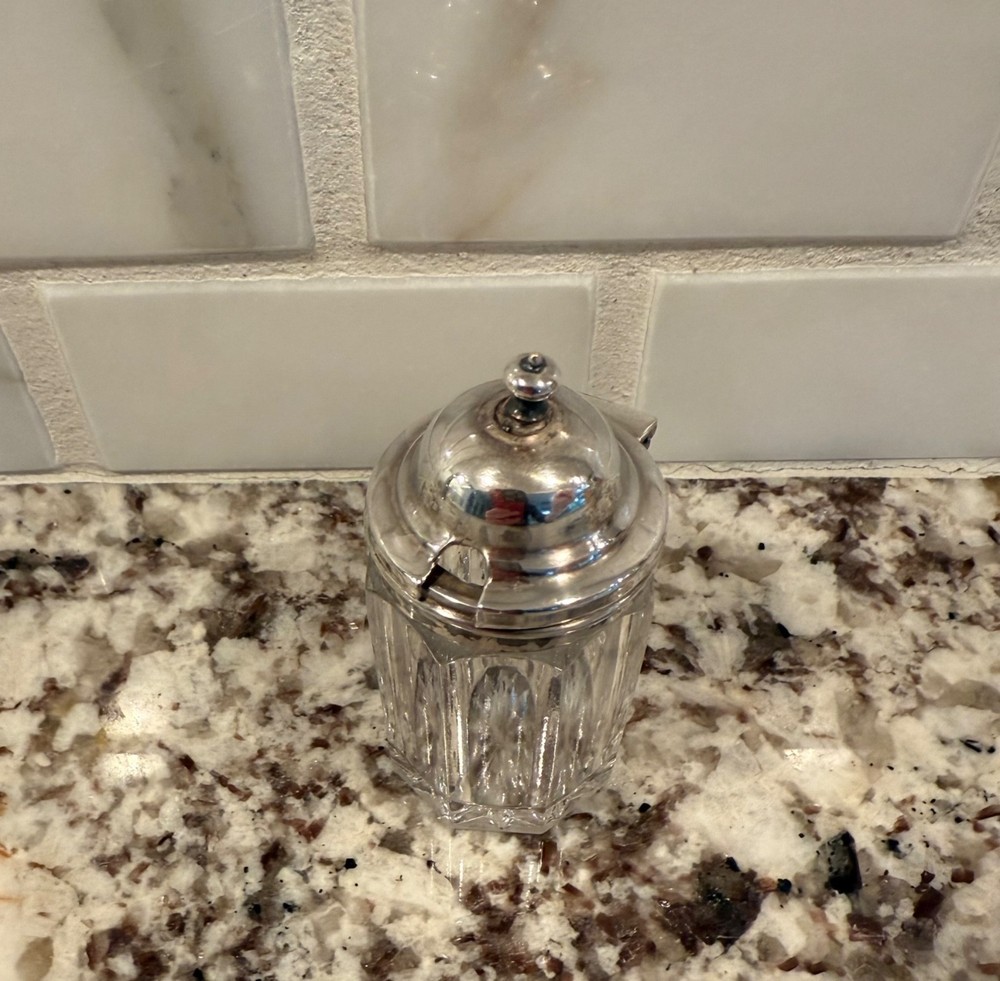Antique Sterling Top Mustard Dish