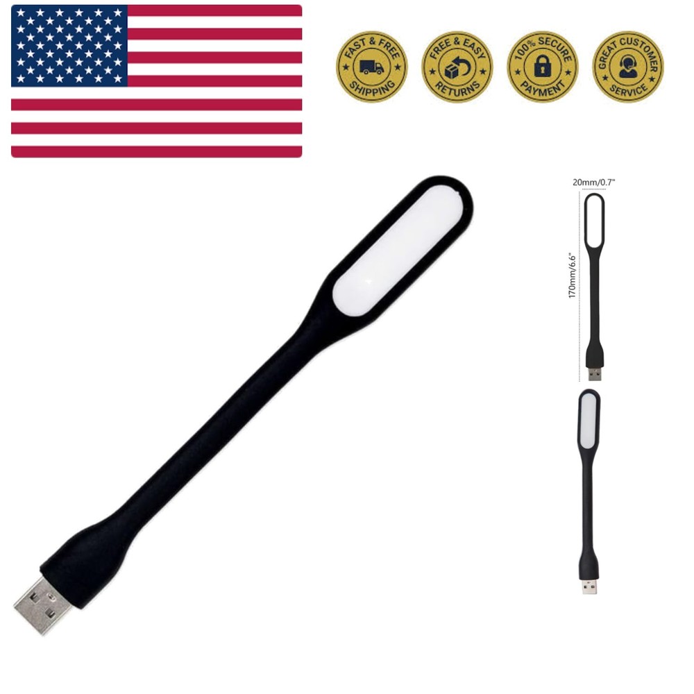 USB Lamp LED Mini Light Laptop Computer Notebook Reading Lamp Silicone Goosen...