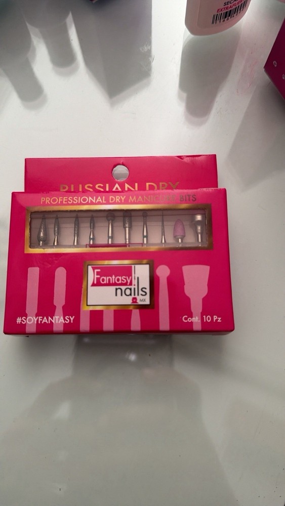 Fantasy Nails Professional Nail Drill Bits Set Metal Silver Pink
