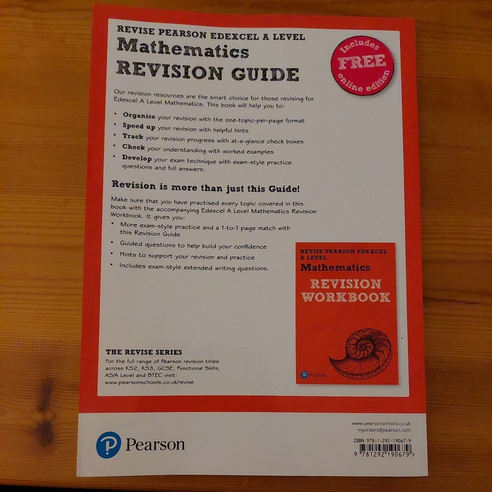 Revise Pearson Edexcel A Level Mathematics Revision Guide