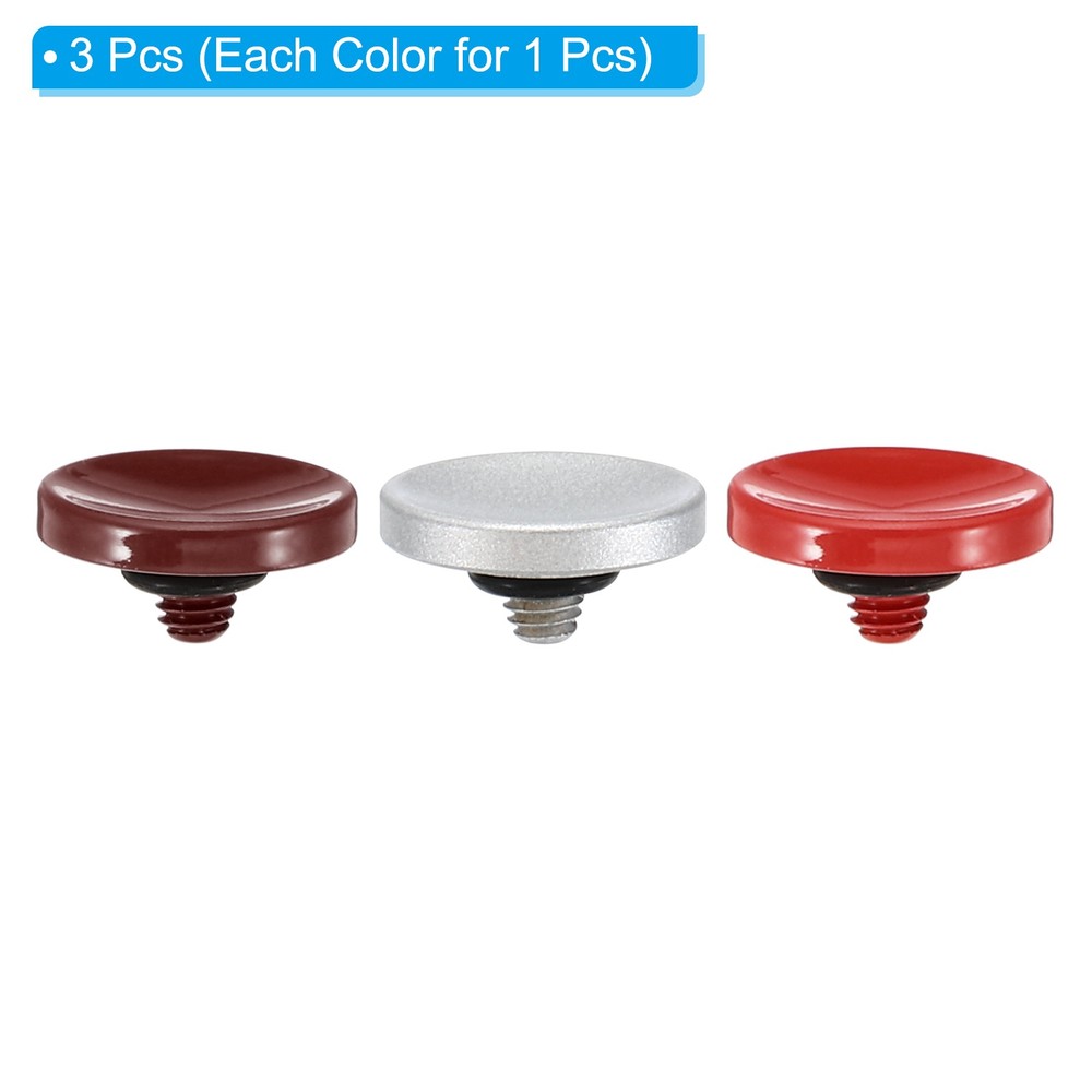 Camera Shutter Button 3pcs Shutter Release Button Concave, Dark Red Silver Red