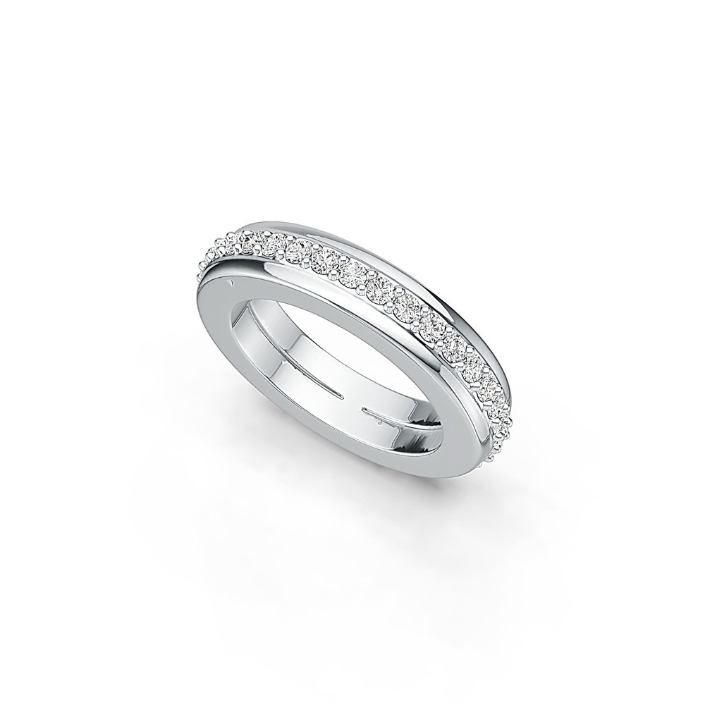 Sterling Silver Ring Setting Round White Topaz