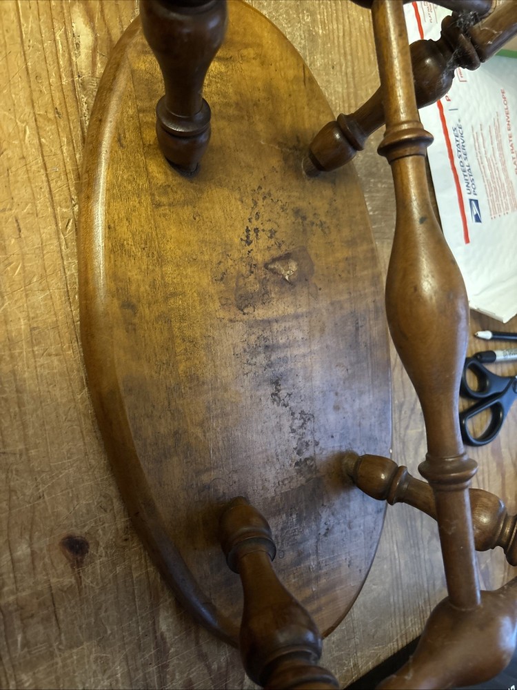 Antique Maple Cricket Foot Stool New England Windsor Milking Stool