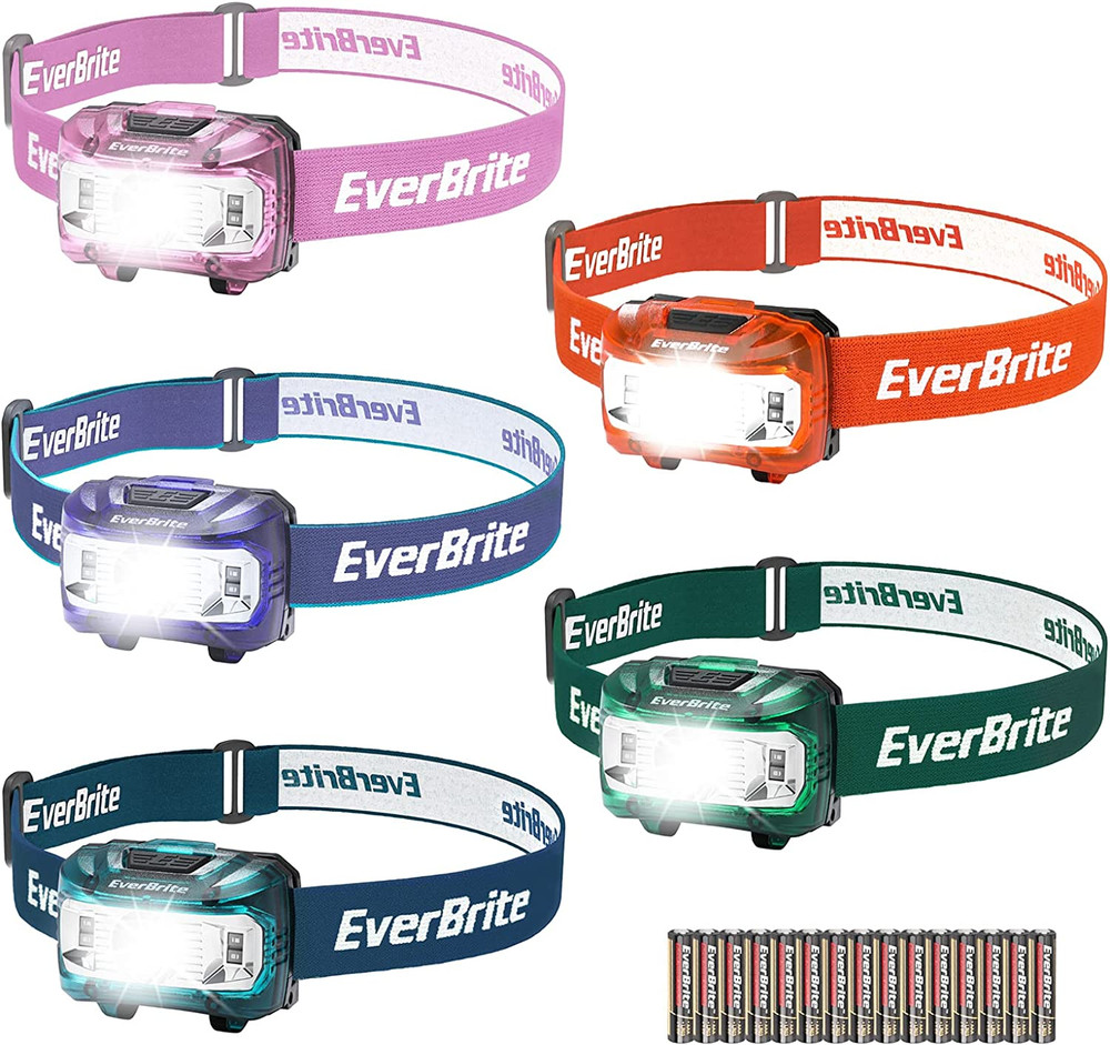 Headlamp, 5 Pack Kids Headlamp with Red Light and Memory Function, Head Lamp for