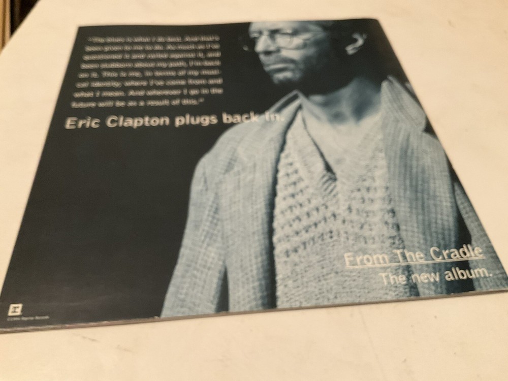 1994 ERIC CLAPTON From the Cradle Tour Program with Content Ticket Stub
