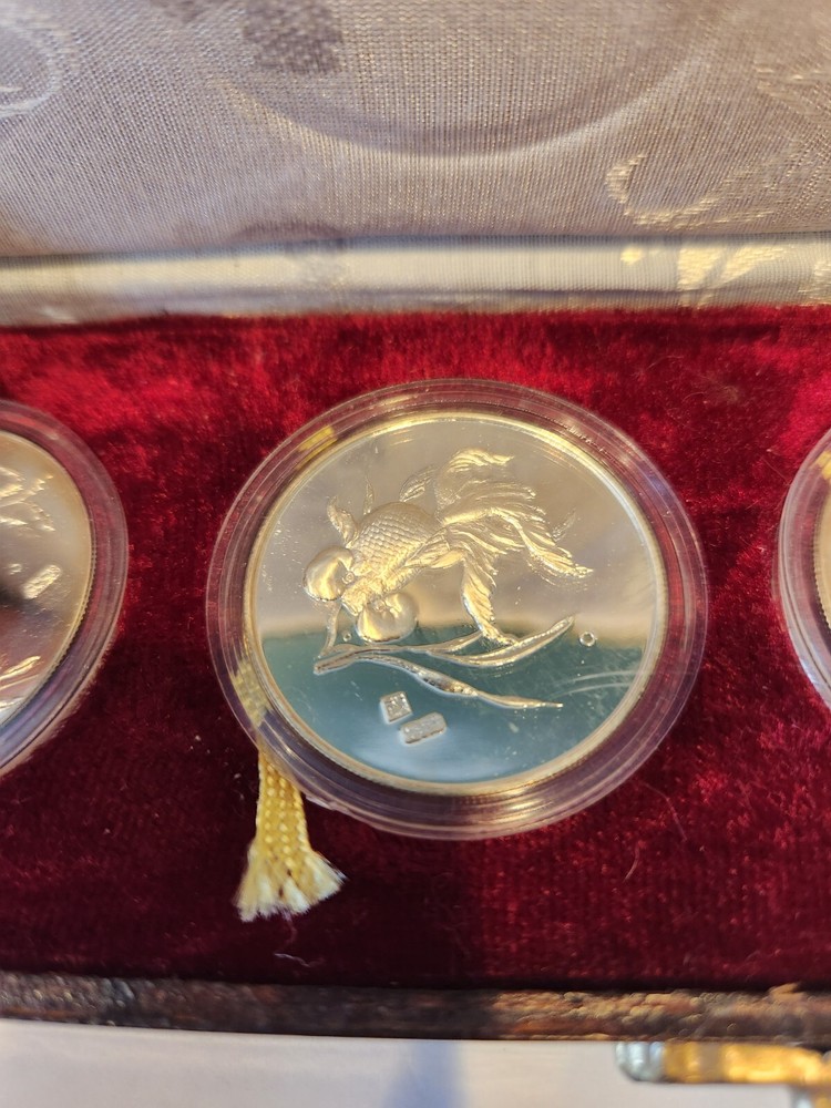 1990 4 PIECE GOLDFISH SILVER SET #48