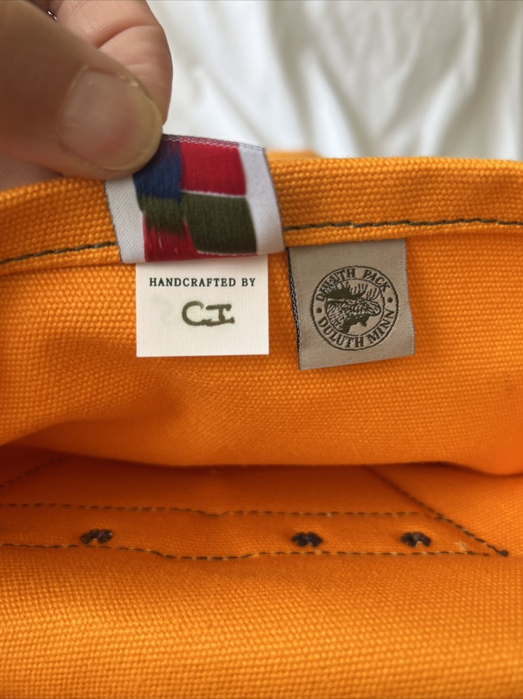 Duluth Pack Mini Duluth Pack Sack Orange Canvas Leather Trim New
