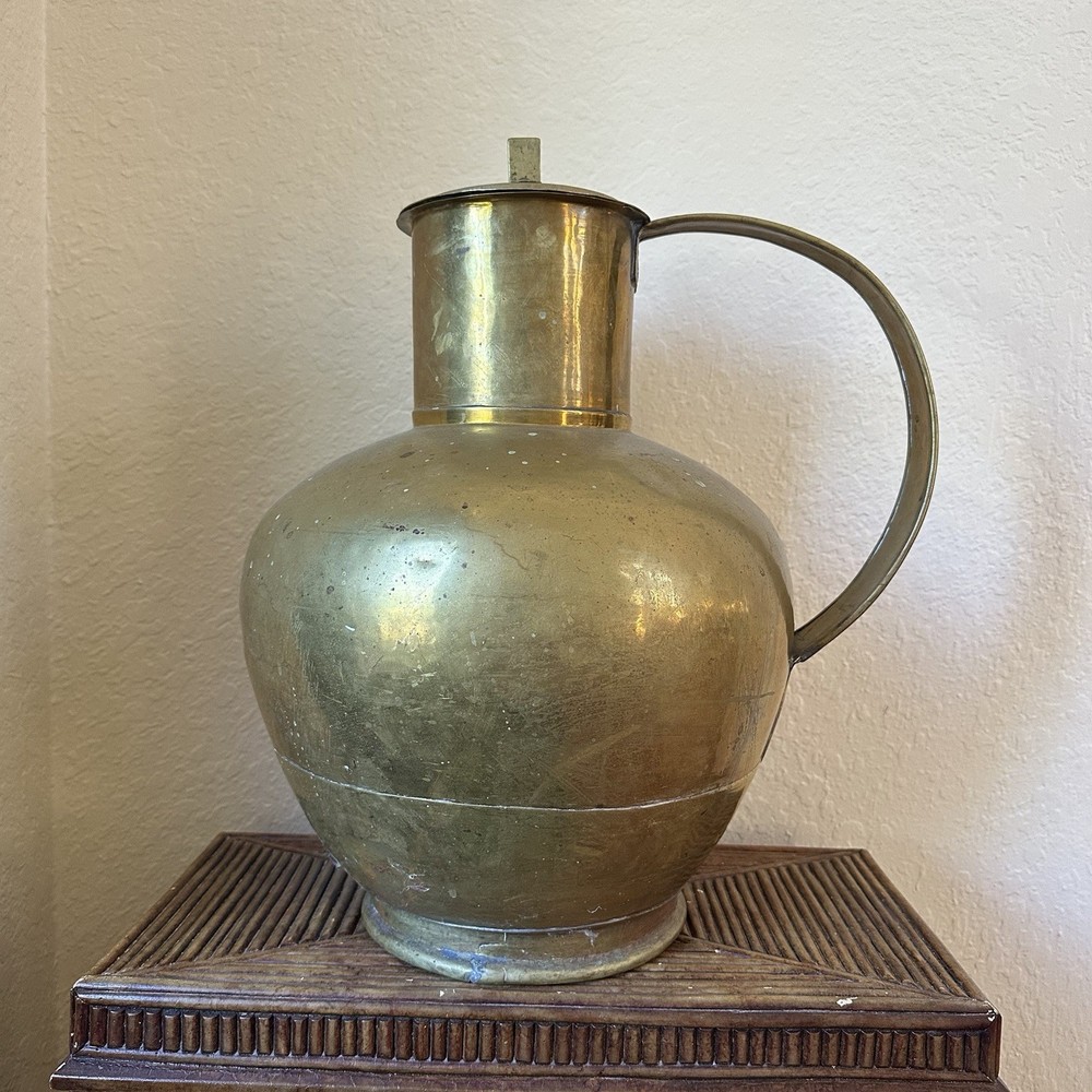 Antique Solid Brass Large 22” Milk Jug