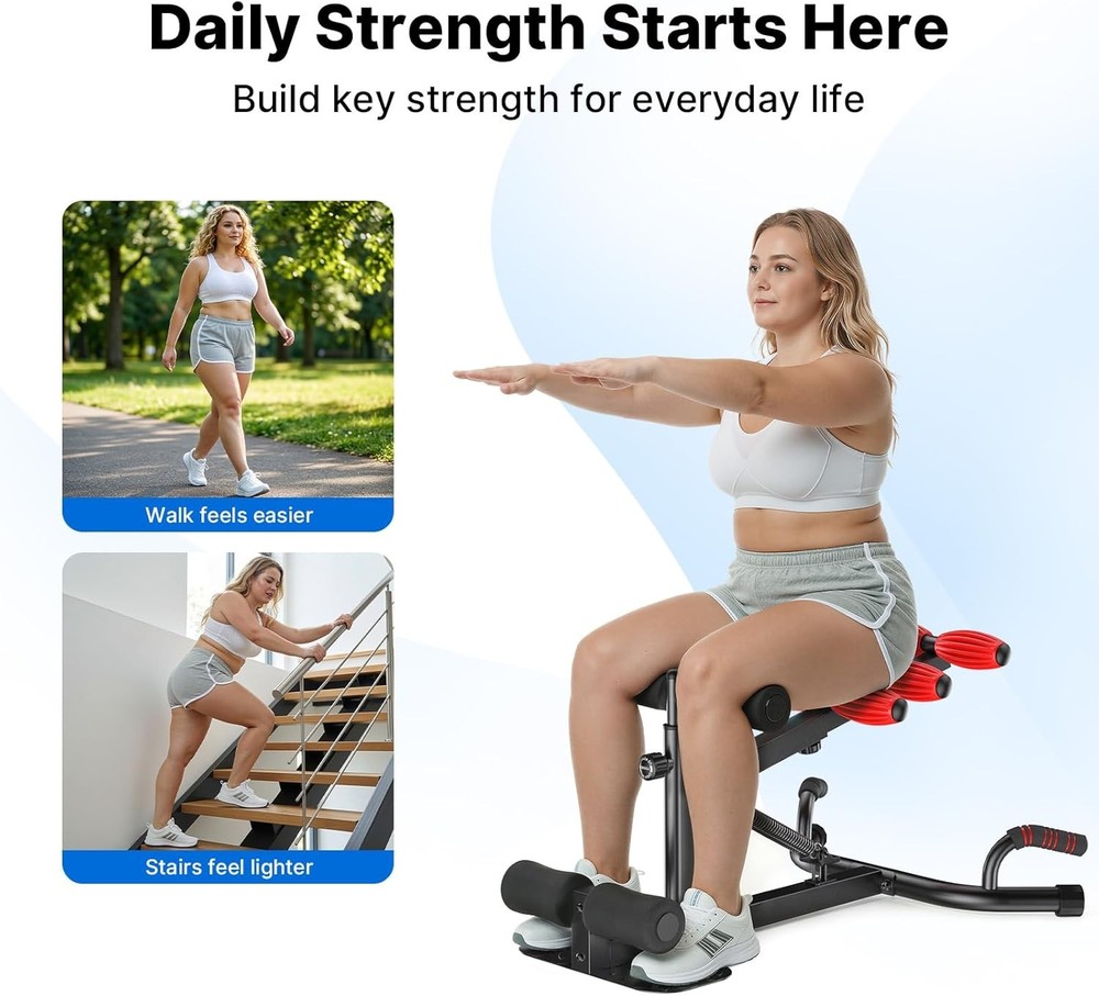 Deep Squat Machine Adjustable Glutes Trainer Machine Core & Leg Exercise Home