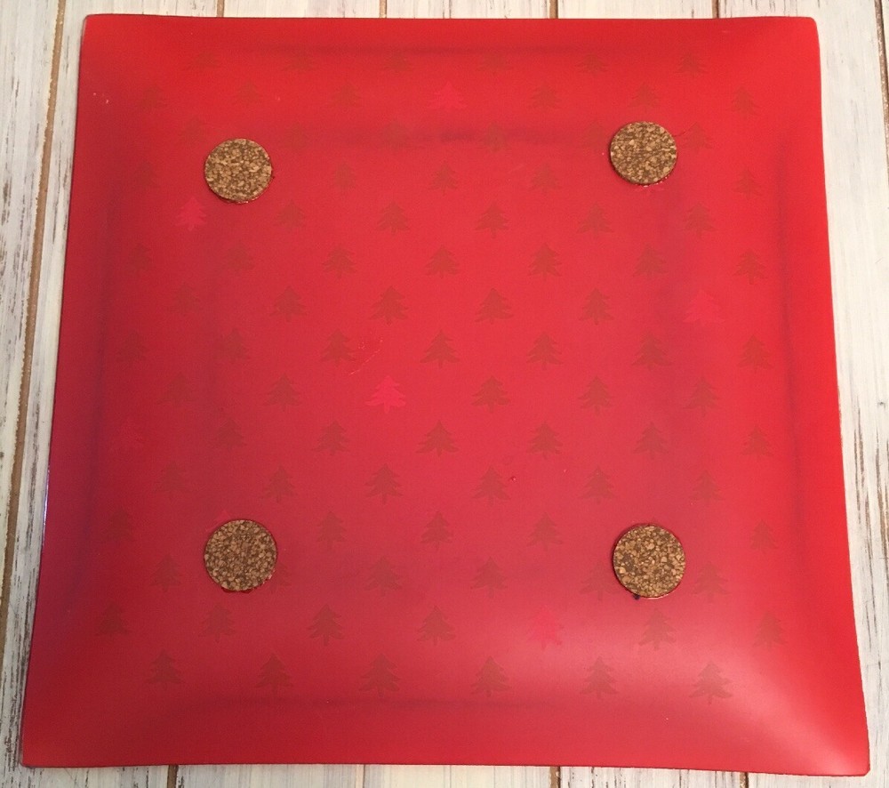 L.E. SMITH PARTY LINE 9 INCH SQUARE SERVER PLATE # 3405T IN ORIGINAL BOX
