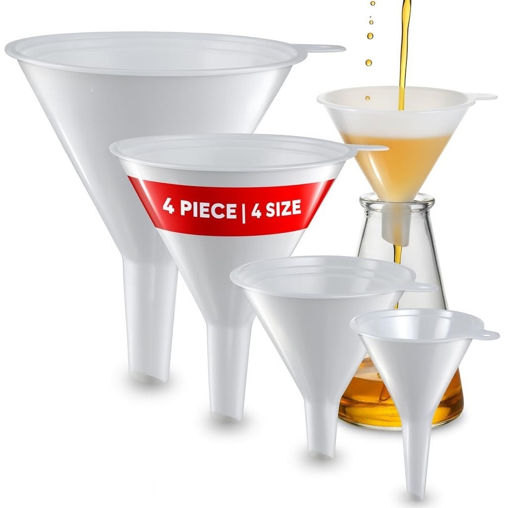 Durable Multi-Purpose Plastic Funnels - Ideal for Automotive or Kitchen Projects
