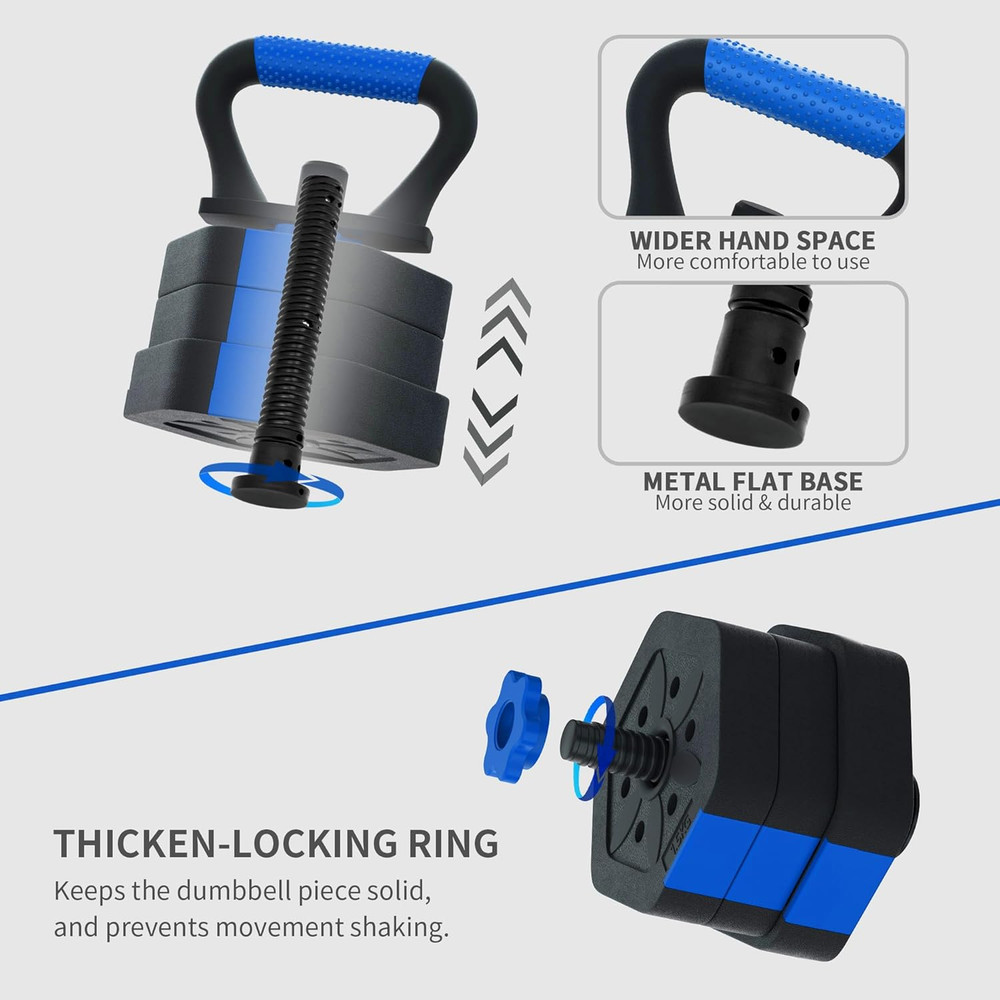 Dumbbell Sets Adjustable Weights, Free Weights with Connector, Non-Rolling Adjus
