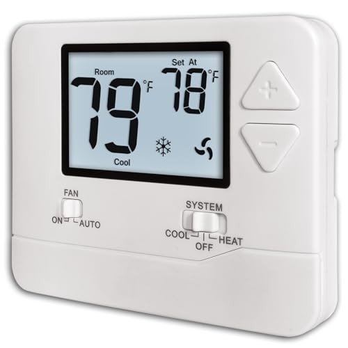 Non-Programmable Thermostats for Home Conventional Single-Stage White Backlight