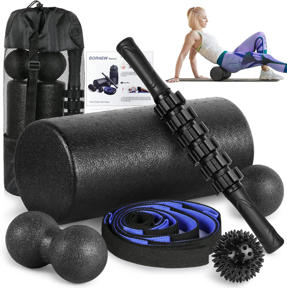 High-Density Foam Roller Set for Deep Tissue Massage and Physical Therapy