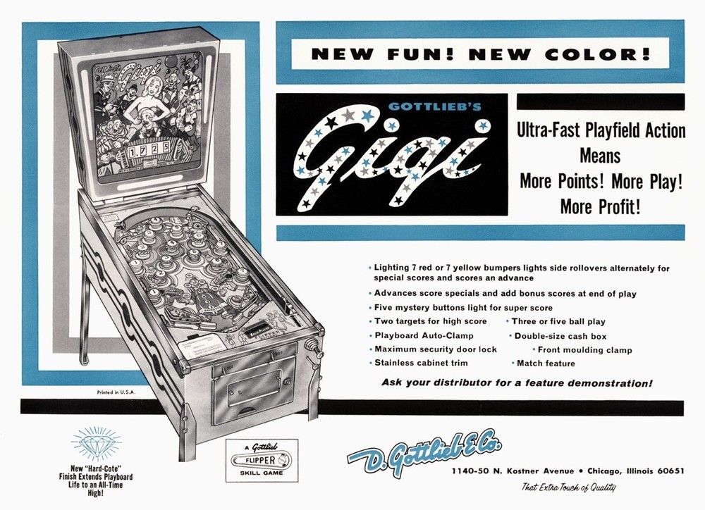 1963 Gottlieb Gigi Pinball Machine Rubber Ring Kit