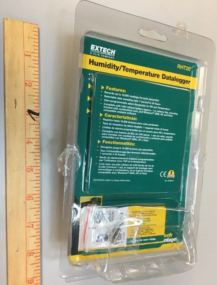 EXTECH RHT20 DATA LOGGER, TEMP & HUMIDITY DATALOGGER, COMPONENTS, READ ALL FIRST
