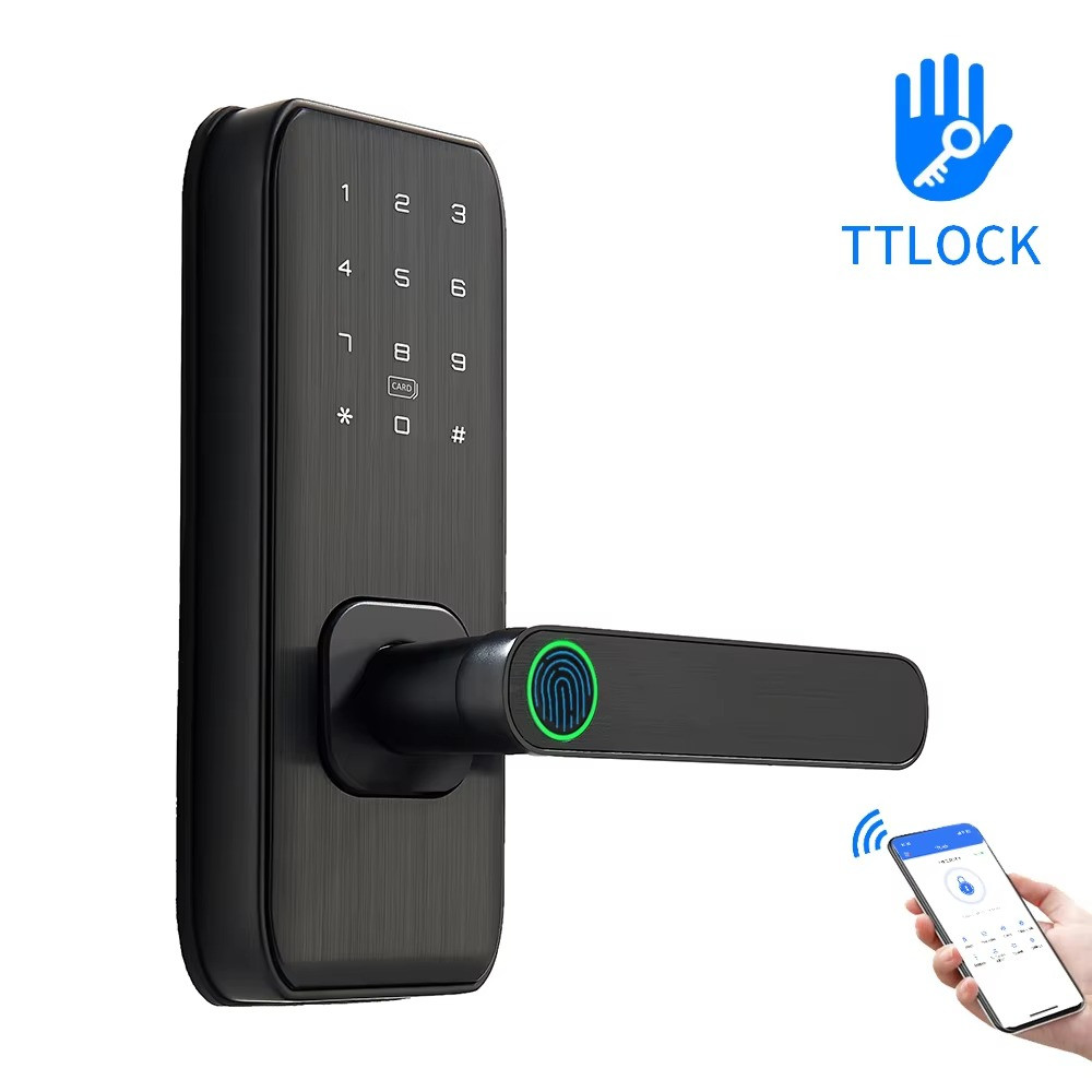 Smart Deadbolt Lock - Keyless Entry WiFi Fingerprint Password RFID Card