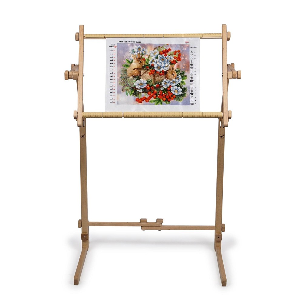 Needlework Floor-Standing Stand Adjustable Frame Made Organic Beech 15.7" x 22"